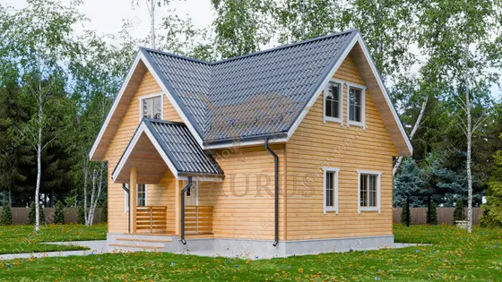 Дом из бруса с мансардой П-600