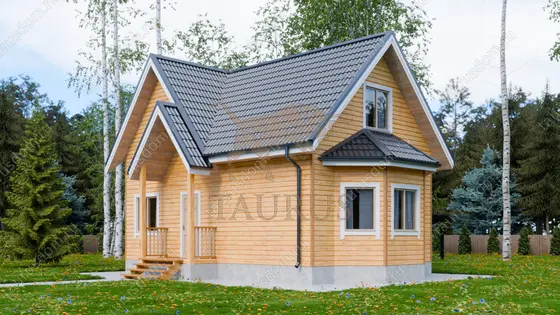 Дом из бруса с мансардой П-946