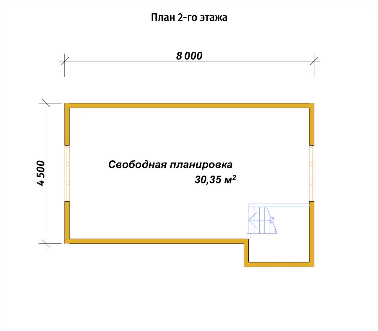 Баня из бруса с мансардой ПБ-66 - планировка 2
